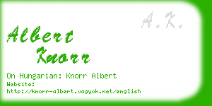 albert knorr business card